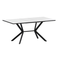 Настоящее фото товара Стол раздвижной Сири 1200+300, супер белый, черный муар, произведённого компанией ChiedoCover