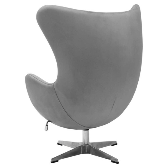 Кресло Egg Style Chair серый, искусственная замша - фото 5
