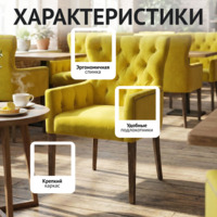 Фотография товара Кресло Байрон, флок Emmanuelle Lux lime, старинный орех от компании ChiedoCover.