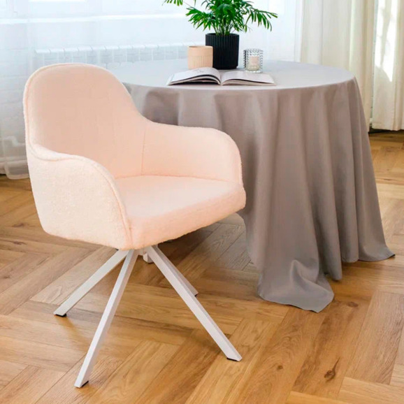 Кресло Сета, пирамида, молочный, белый, букле - фото 7