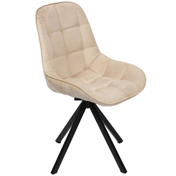 Стул Мускус, пирамида, велюр, бежевый, черный - фото 1
