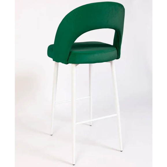Стул Пиннате, барный, зеленый, белый, велюр - фото 4