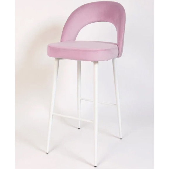 Стул Пиннате, барный, сиреневый, белый, велюр - фото 3