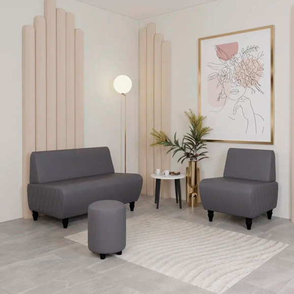 Диван Лотик, экокожа, серый - фото 6