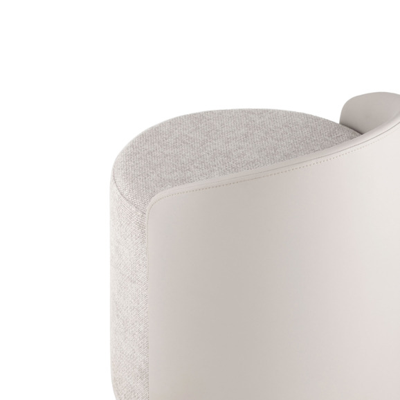 Пуф Тея спинка экокожа, сиденье шенилл, светло-серый - фото 5