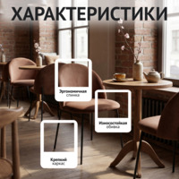 Фотография товара Стул Солар, велюр Велютто 07, опора без выступа, черный муар от компании ChiedoCover.