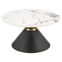 Настоящее фото товара Стол журнальный Reverie , белый мрамор, черный, произведённого компанией ChiedoCover
