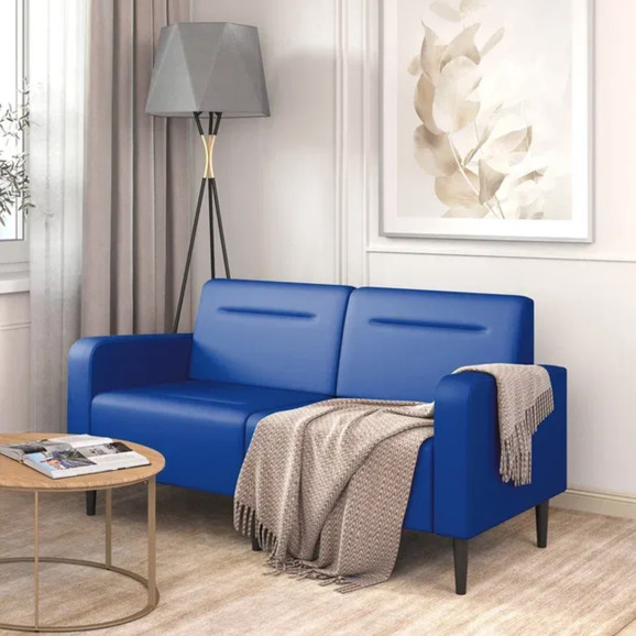 Диван Папилла, экокожа, 162 см, синий - фото 5