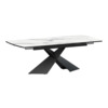 Стол раздвижной Моден 1400х800+300, мрамор белый, черный муар