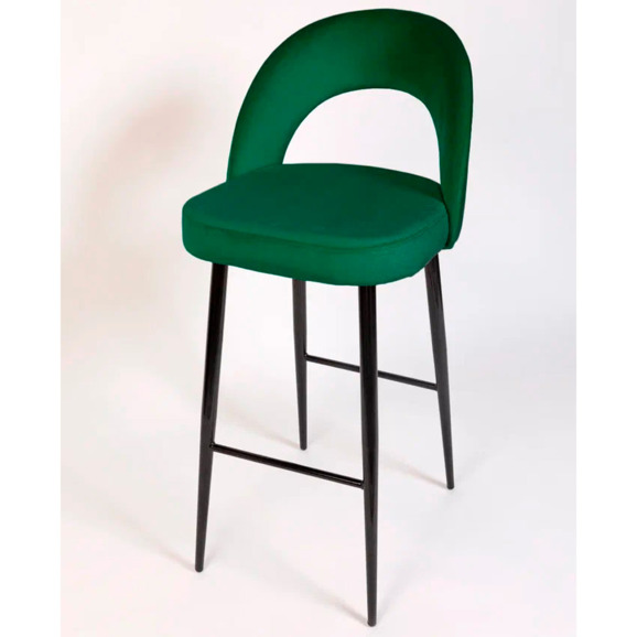 Стул Пиннате, барный, зеленый, черный, велюр - фото 4