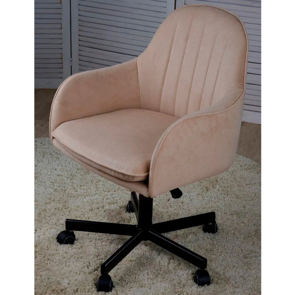 Кресло Сета, пятилучие, бежевый, черный, велюр - фото 7