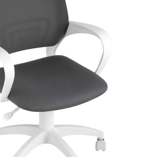 Кресло офисное TopChairs ST-BASIC-W серый крестовина пластик белый - фото 7