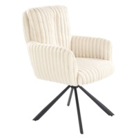 Настоящее фото товара Стул кухонный Aurora, поворотный, кремовый, черный, произведённого компанией ChiedoCover