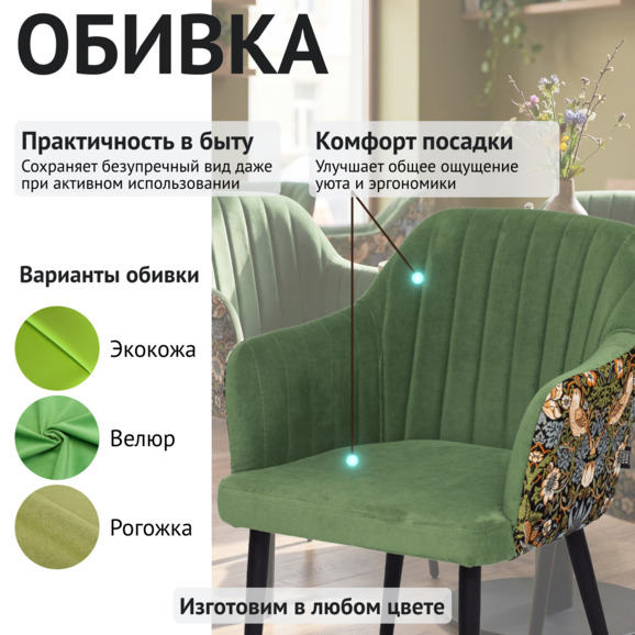 Стул Тюльпан на пространственной раме, спинка гобелен - фото 3