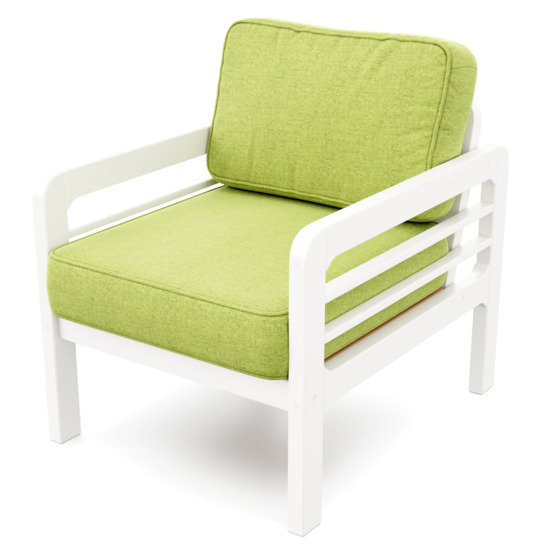 Кресло Эмма зеленое, беленый дуб - фото 3