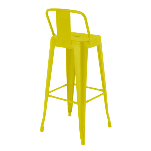 Стул Tolix со спинкой барный, желтый Стул Tolix со спинкой барный, желтый - фото 4