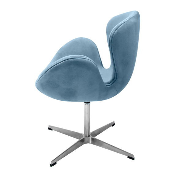 Кресло Swan Chair серый, искуственная замша - фото 3
