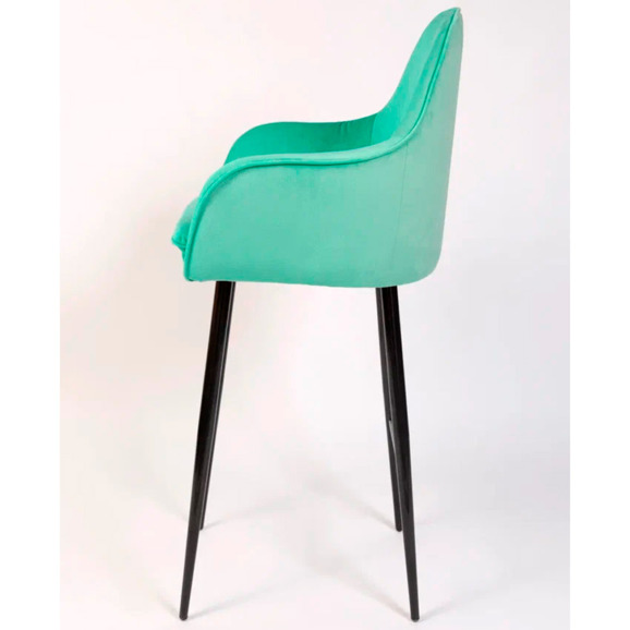 Кресло Сета, барные ножки, мятный, черный, велюр - фото 4