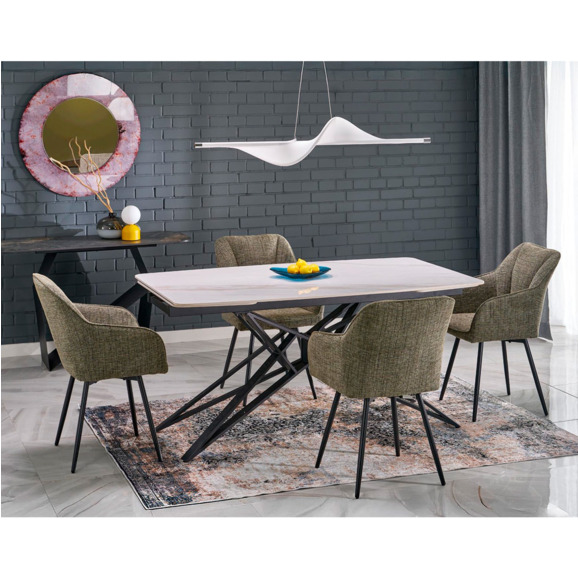 Стол обеденный Being, белый мрамор, черный - фото 3