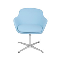 Дизайнерское кресло из кашемира (Elegance S), светло-голубое