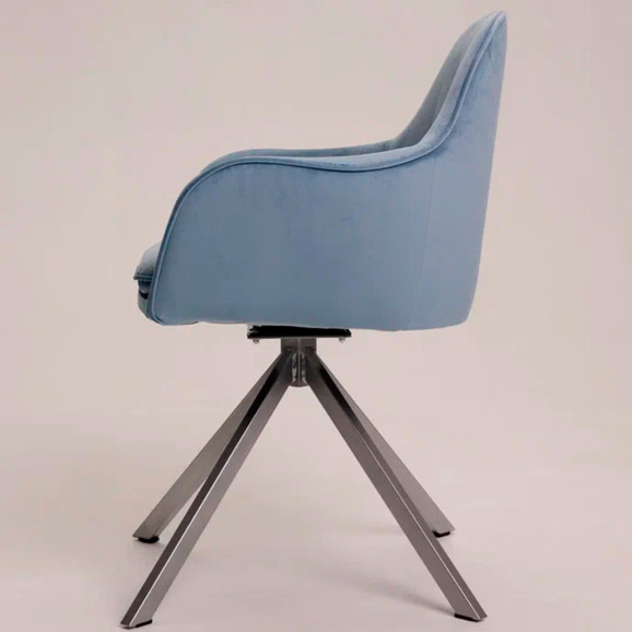 Кресло Сета, пирамида, голубой, серебро - фото 4