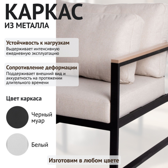 Кресло Монако, рогожка Остин 01, ножки металл - фото 4