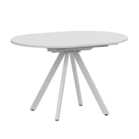 Настоящее фото товара Стол раздвижной Лаки мини 800+300мм, супер белый, белый муар, произведённого компанией ChiedoCover