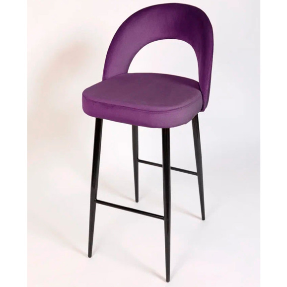 Стул Пиннате, барный, фиолетовый, черный, велюр - фото 3