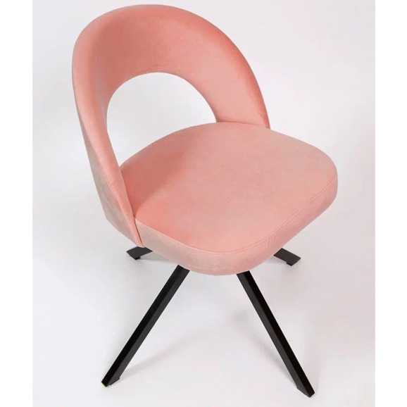 Стул Пиннате, пирамида, поворотный, розовый, черный, велюр - фото 6