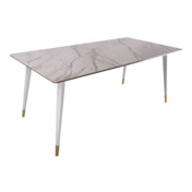 Фотография товара Стол обеденный Parrot, белая керамика, золото от компании ChiedoCover.