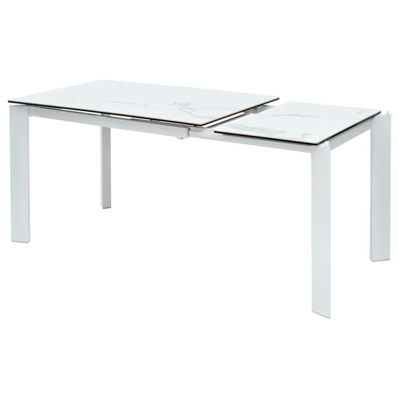 Стол Corner 120 Matte statuario Белый мрамор матовый керамика, белый каркас - фото 3