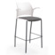 Настоящее фото товара Стул Ревайнд барный с мягким сиденьем и подлокотниками, белый, черный, произведённого компанией ChiedoCover
