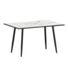 Стол нераздвижной Бетти 1200, мрамор белый, черный муар