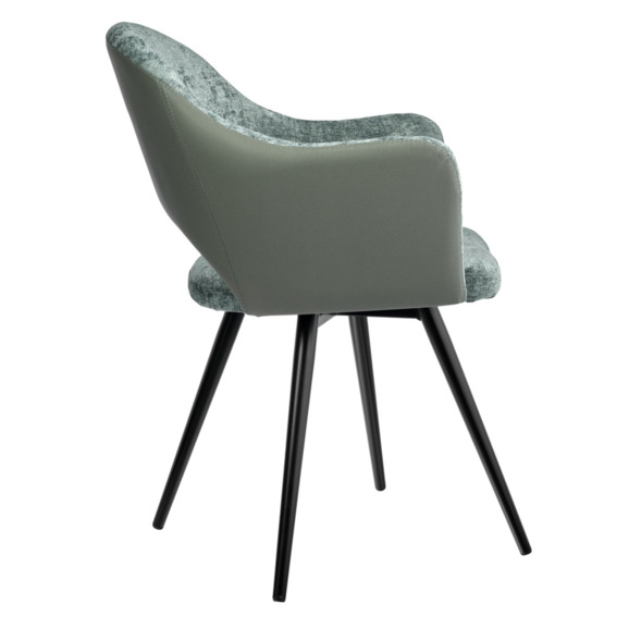 Стул Bruno зелёный шенилл с экокожей с поворотным механизмом Стул Bruno зелёный шенилл с экокожей с поворотным механизмом - фото 3