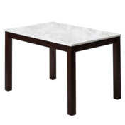 Фотография товара Стол TME-6931 MBH SWEDEN белый мрамор / BB темный орех от компании ChiedoCover.