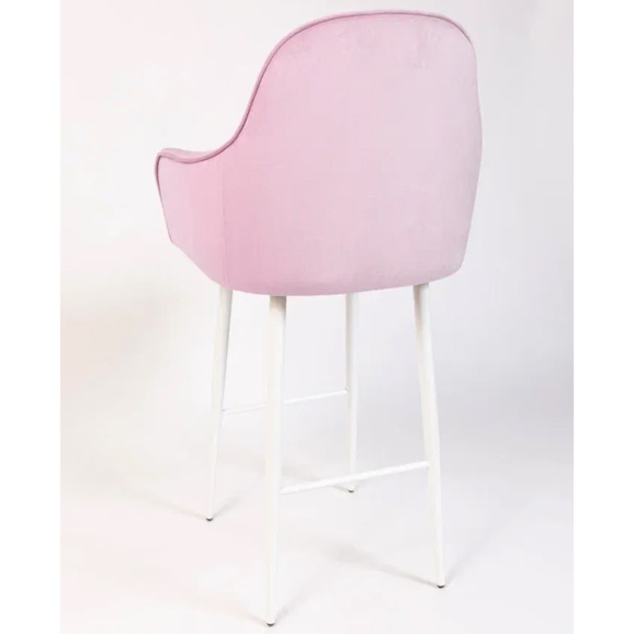 Кресло Сета, барные ножки, сиреневый, белый, велюр - фото 5