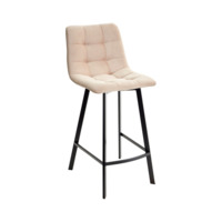 Настоящее фото товара Полубарный мягкий стул Chilli Q Square, бежевый велюр/ черный каркас, произведённого компанией ChiedoCover