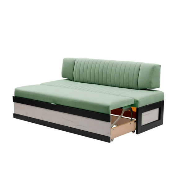 Диван для кухни Оттион 174 дуб крафт белый, светло-зеленый - фото 3