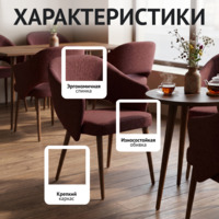 Фотография товара Стул Флай, рогожка Плей брик, ножки бук морилка светлый орех от компании ChiedoCover.