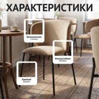 Фотография товара Стул Дрезден, велюр Фурла 230, ножки металл Рал 9005 от компании ChiedoCover.