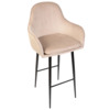 Кресло Сета, барные ножки, бежевый, черный, велюр