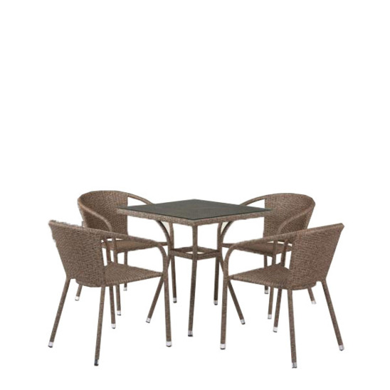 Комплект мебели Альме, Light brown, 4 стула, квадратная столешница - фото 1