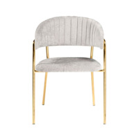 Фотография Стул на металлокаркасе Kamelia светло-серый / ткань золотые ножки Фотография товара Стул на металлокаркасе Kamelia светло-серый / ткань золотые ножки от компании ChiedoCover.