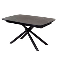 Настоящее фото товара Стол RIVOLI 140 MATT BLACK MARBLE SOLID CERAMIC / BLACK, произведённого компанией ChiedoCover