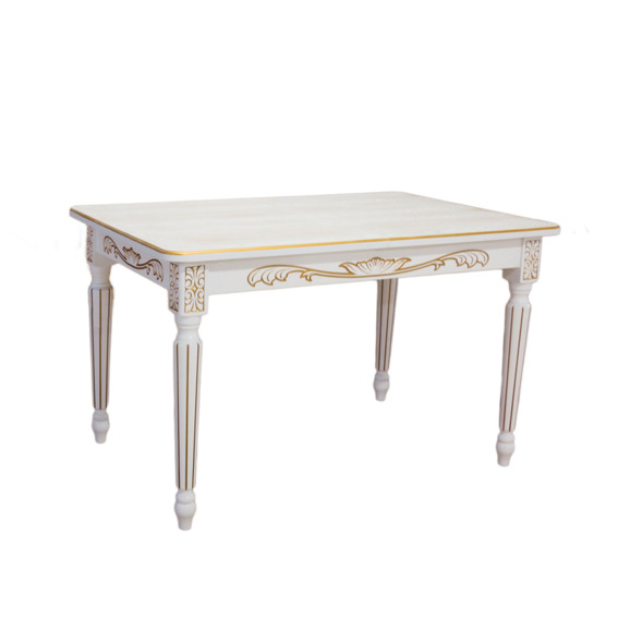 Стол раздвижной Гратти, массив бука, молочный - фото 1