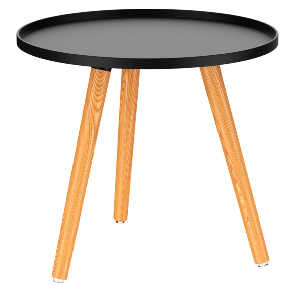 Стол журнальный Alvi, черный, деревянные ножки - фото 1