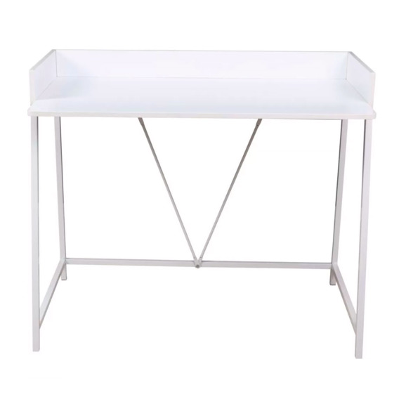 Стол письменный Pearl, белый/белый металл, 100х54х75 см - фото 2