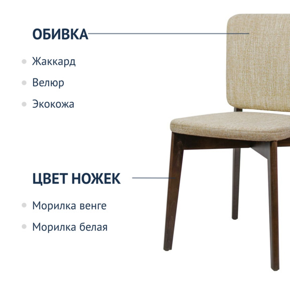 Стул Safir, рогожка крем бинго 3, венге - фото 2