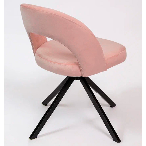 Стул Пиннате, пирамида, поворотный, розовый, черный, велюр - фото 4