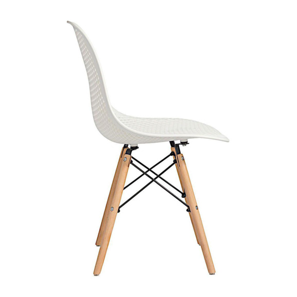 Стул пластиковый перфорированный Eames, бук, белый - фото 3